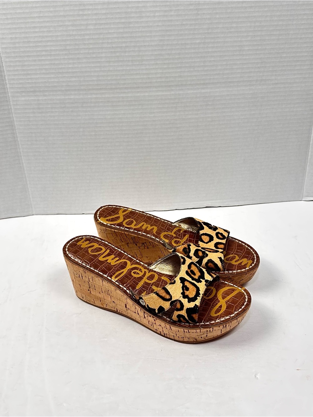 Sam Edelman Reid Leopard Wedge Platform Sandal Sz 7.5